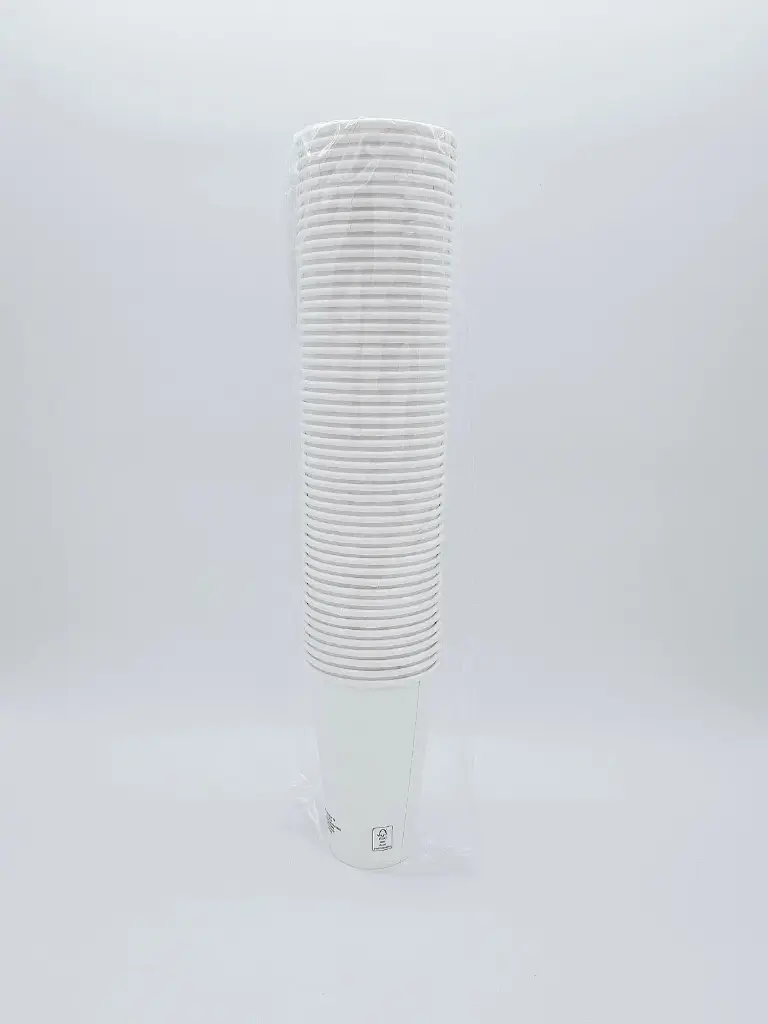 50 Paper cups white for cold and hot drinks - 300ml 