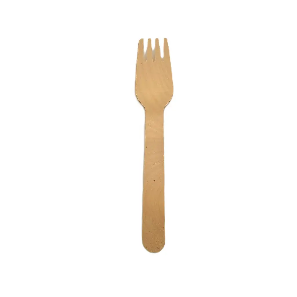 100 Wooden forks disposable - 16.5 cm  