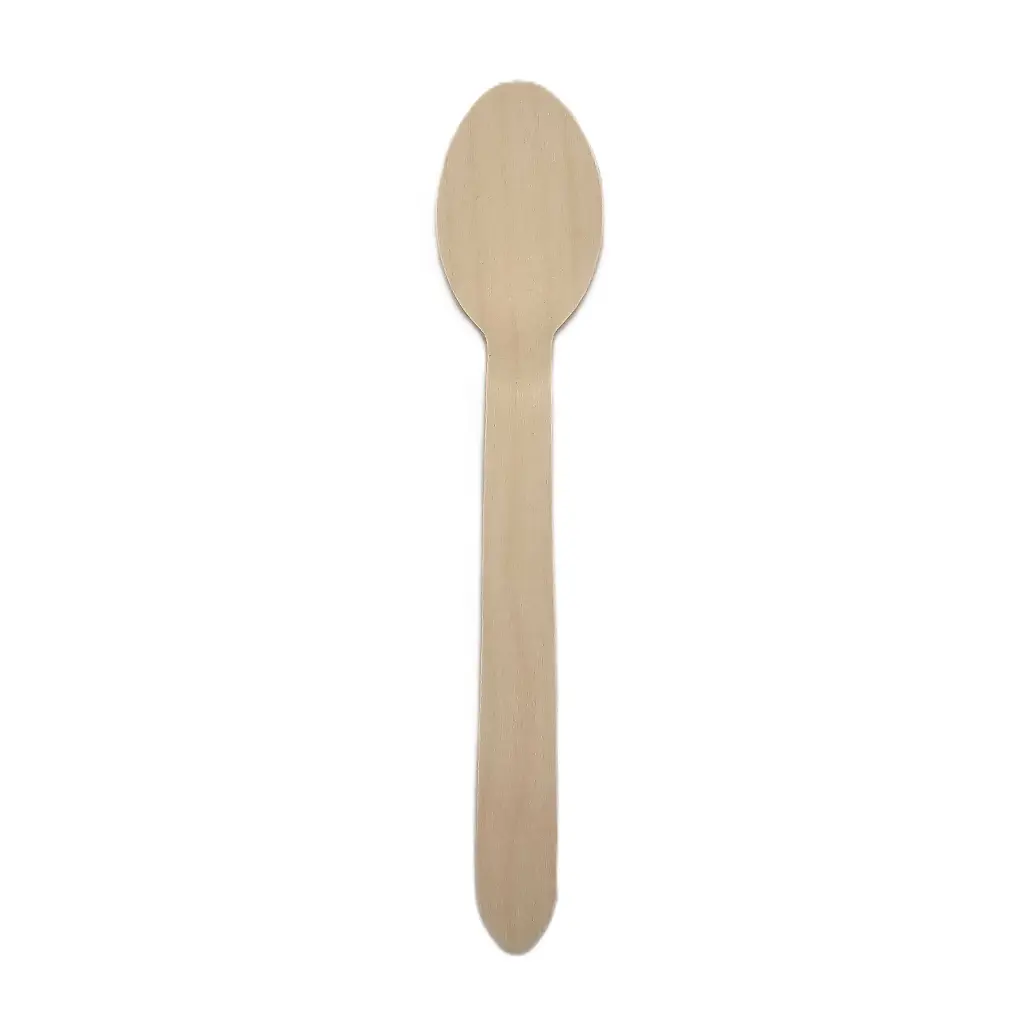 100 Wooden spoons disposable - 16.5 cm  