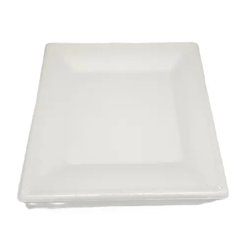Bagasse plates - Square 26 x 26 cms (white) Pack of 100
